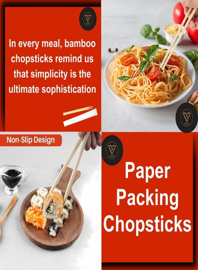 VELEXE Disposable Wooden Chopsticks with Paper Packing | 9 inch (23 CM) | Pack of 25 | Eco-Friendly Bamboo Chopsticks for Sushi, Ramen & Noodles | Perfect for Restaurants, Takeout & Home Use - Image 3